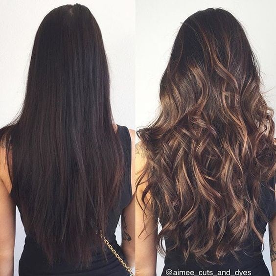 From dark to Caramel hair color ideas for long wavy hair