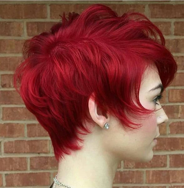 Fierce Red Stacked Haircut