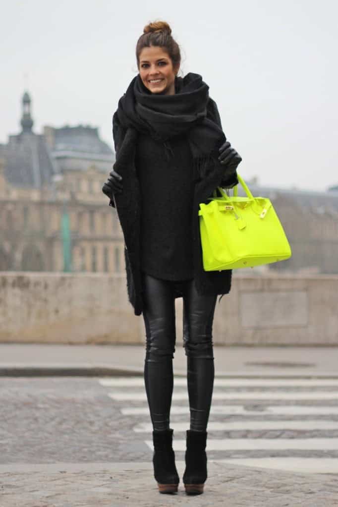 Winter bright-colored accessories