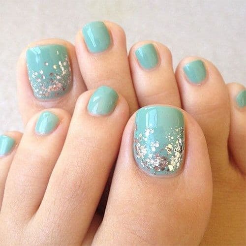 Baby Blue with Silver Glitter