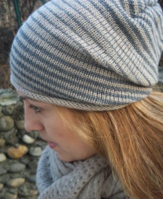 Striped knit hat