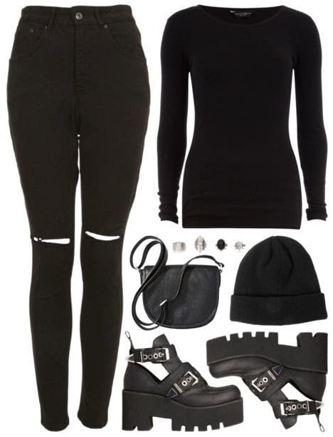 Casual black from head-to-toe