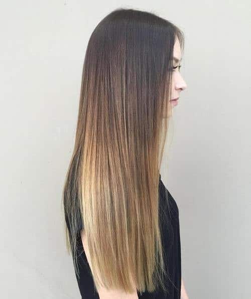 Black, Brown & Golden Blonde Straight Hairstyle for Long Hair