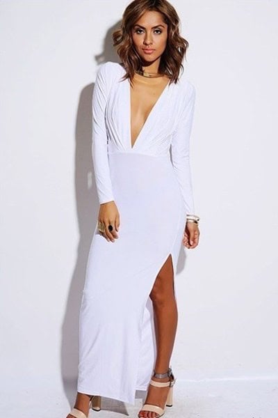 V-neck maxi dress