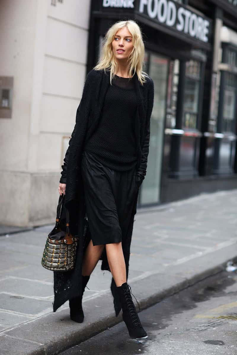 Long black sweater