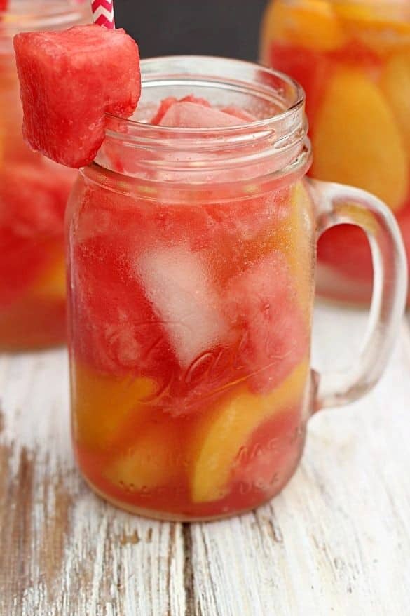 Peach and watermelon spritzer