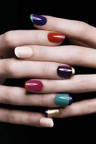 Colorful French manicure