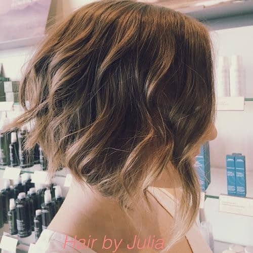 Curly Brown Bob with Blonde Tips