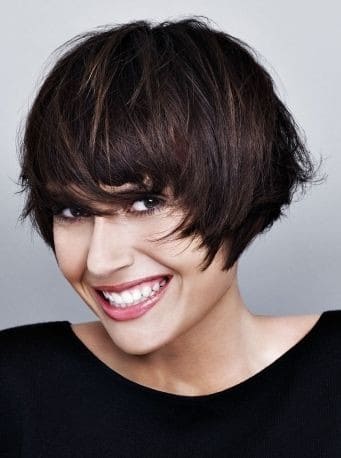 Short A-line bob with razor-cut layers