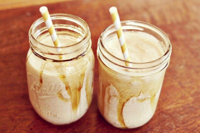 Peanut butter and honey milkshakes