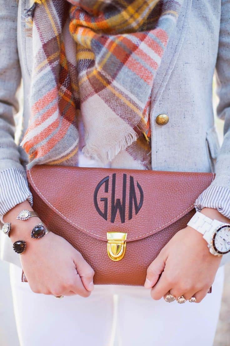 Monogram clutch