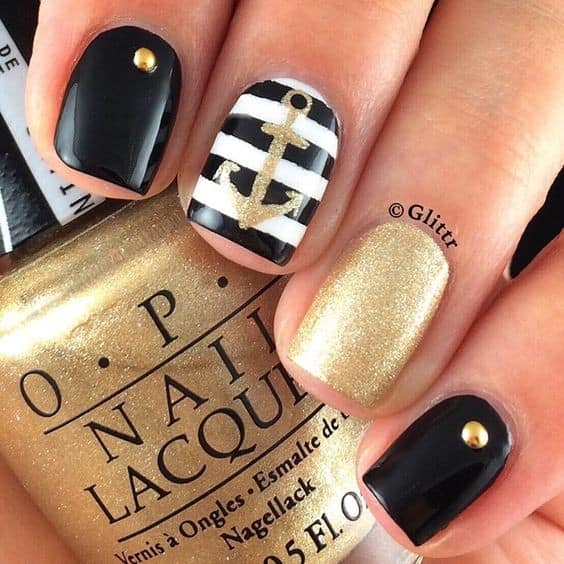 Nautical Black, White & Gold Style