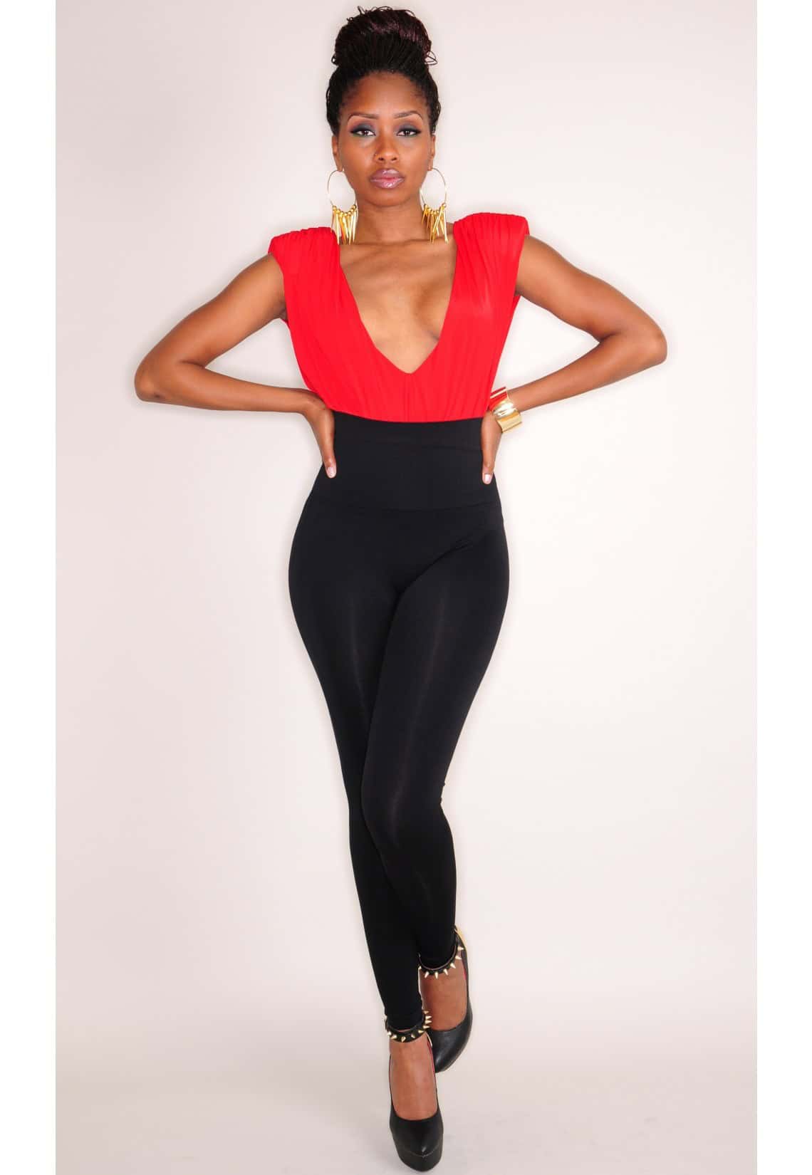 Bodysuit with plunging neckline