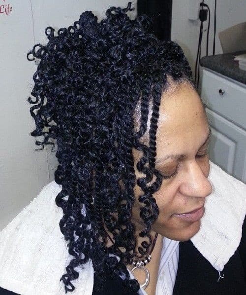 Half Up Glossy Black Twists