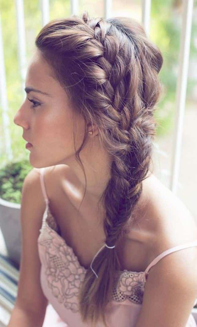 Loose Braided Crown with Long Fishtail