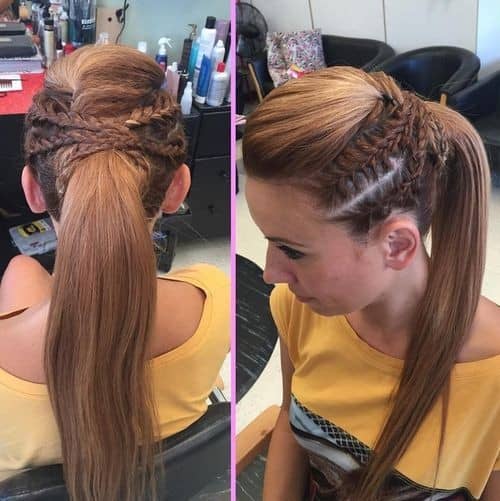 Thin French Braided Up Do