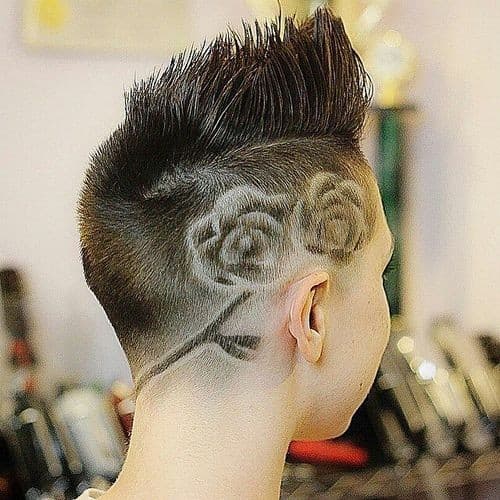 Flower Shaved Faux Hawk for Short Hair