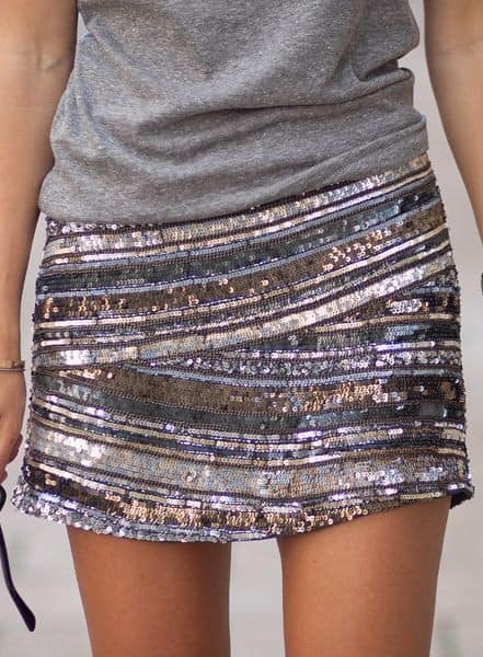 Glitter mini skirt