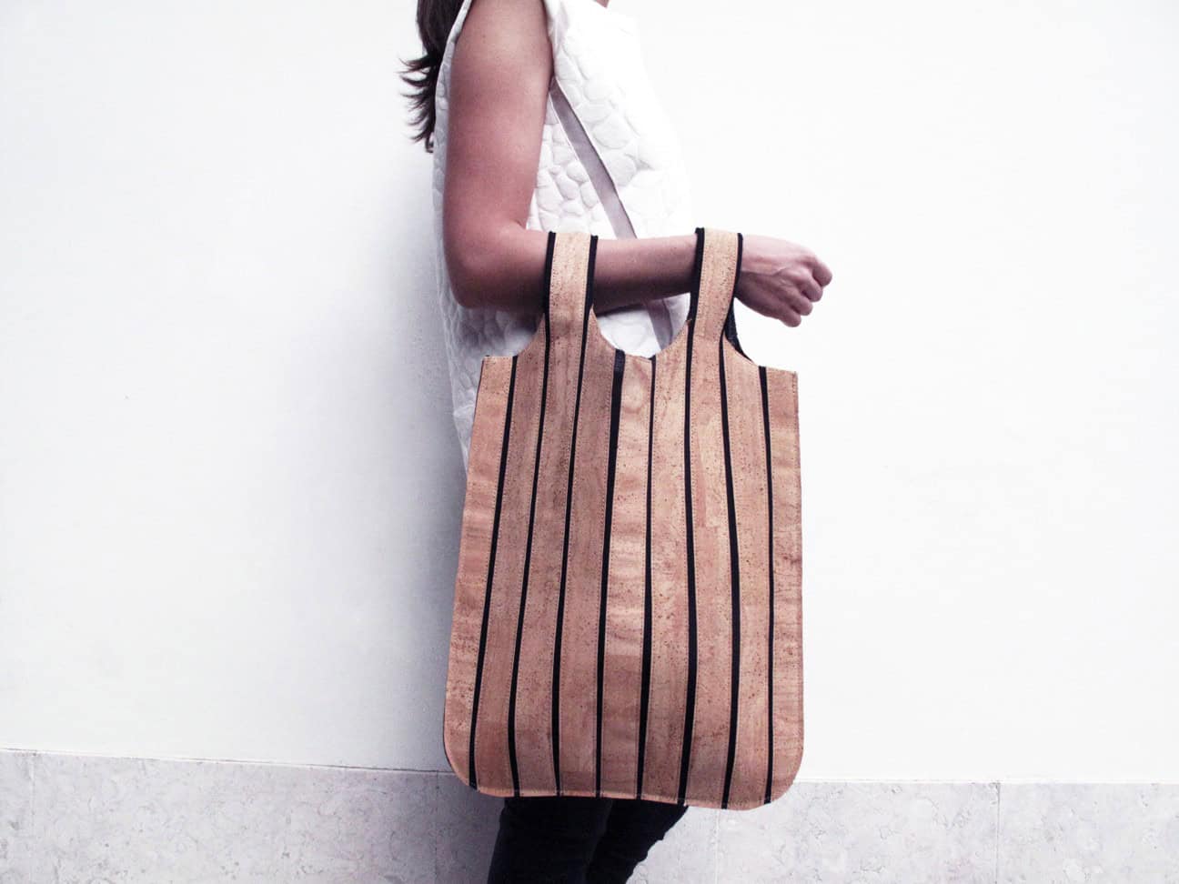 Striped oversize bag