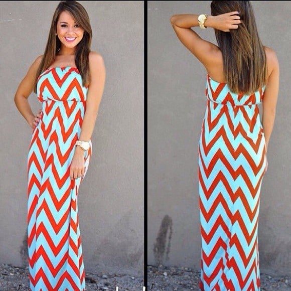 Floor length chevron