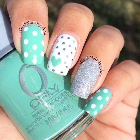 Lovely Mint Nail Design