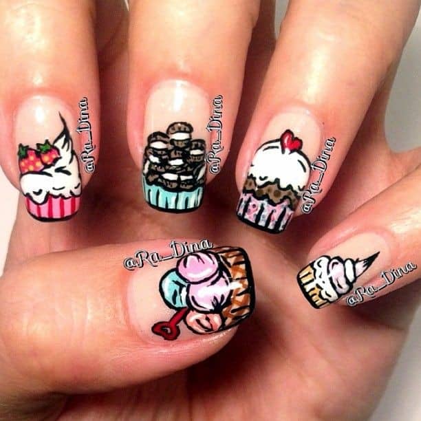 Lovely Cartoon Ice Cream Nails