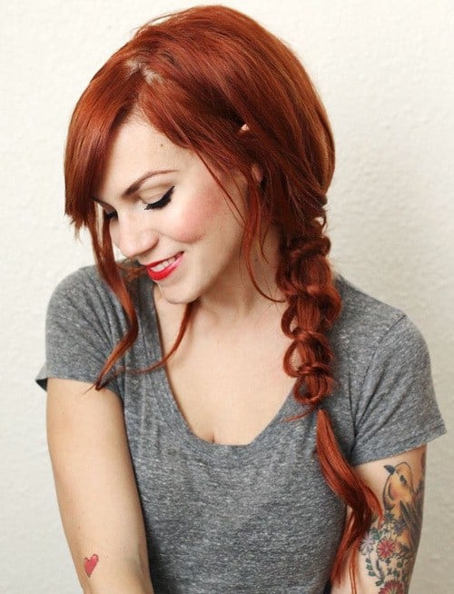 Red Twisted Side Braid