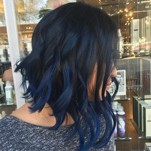 Double Blue Wavy Bob