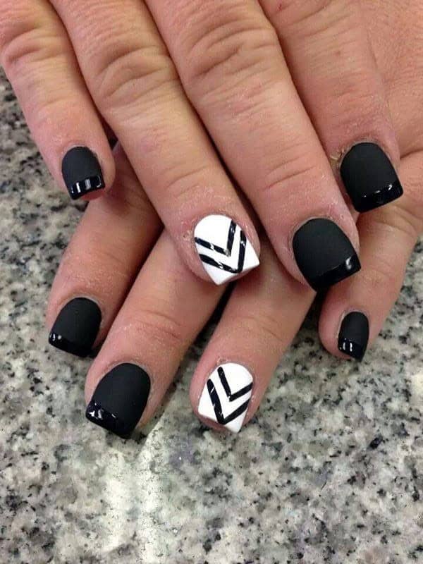 Matte Black Nail Design