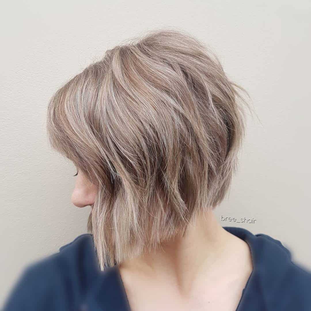 Ombre A-line short bob with longer front and side part