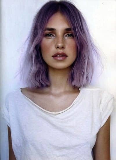 Lavender ombre wavy lob