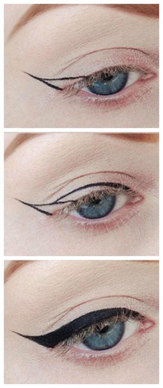 Graduating Black Eyeliner Flick – Step By Step Eye Makeup Tutorials For Beginners