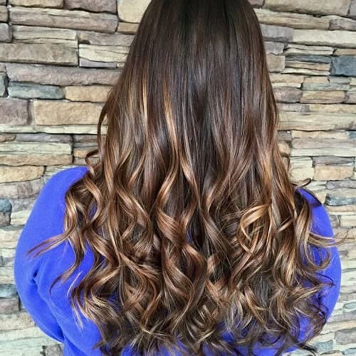 Dark Brown and Toffee Balayage