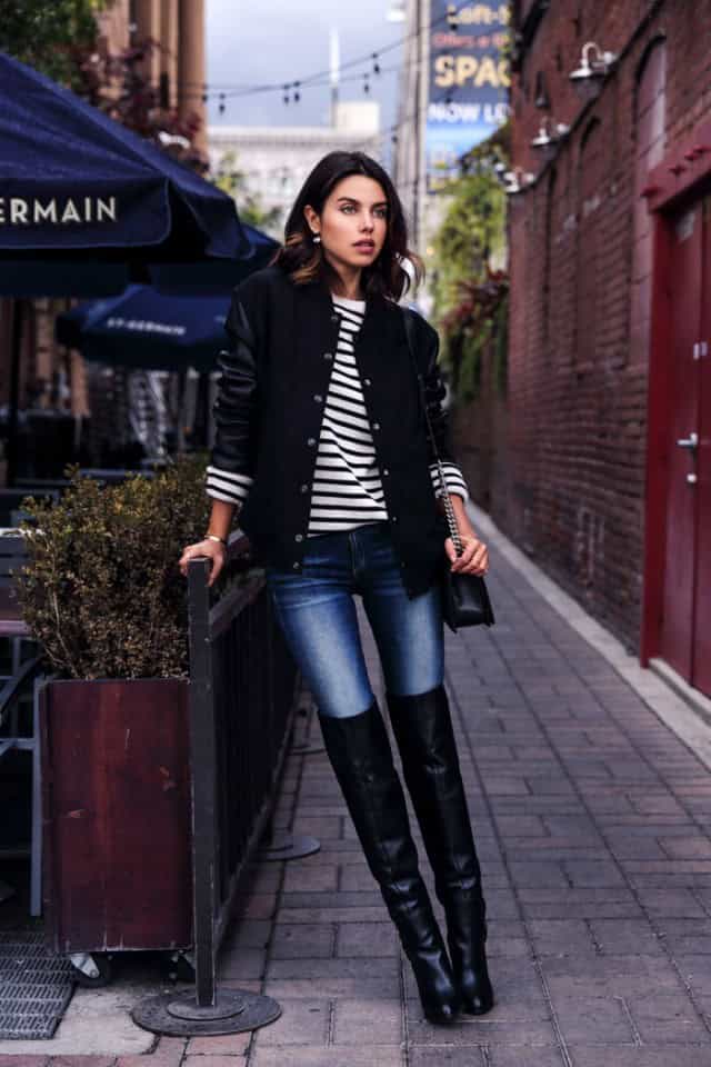 Casual Chic Outfit with Over-Knee Boots