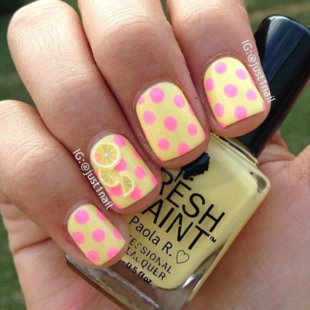 Lovely Lemon Nail Design