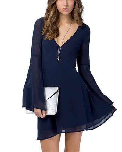 Reflecting pond bell sleeve dress