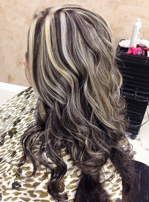 White Blonde and Brown Streaks