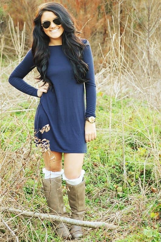 Dark blue T-shirt dress