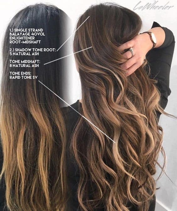 Layered long ombre hairstyle with waves