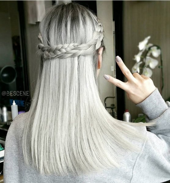 Platinum Blonde Medium Hairstyle