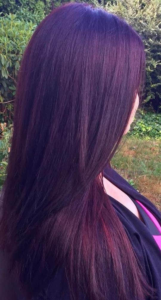 Deep Purple Toned Red for Straight Hair