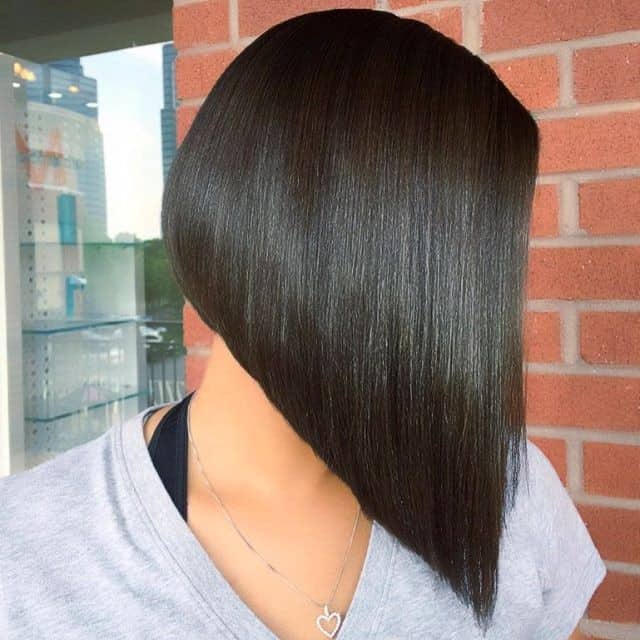 A-line angled bob with lob front