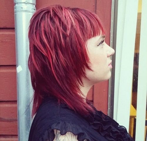 Red Bob with Blunt Fringe