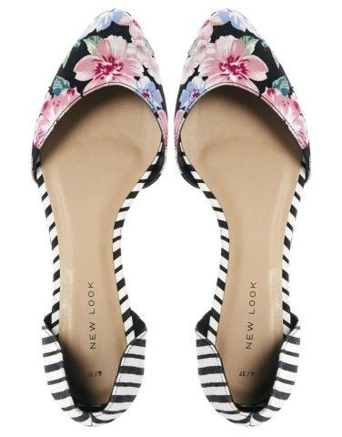 Flower and stripes flats