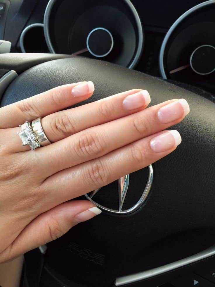 French Manicure with Flower Accent Finger