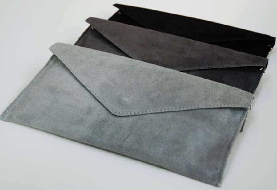 Suede clutch