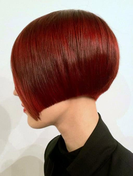 Short and blunt inverted bob