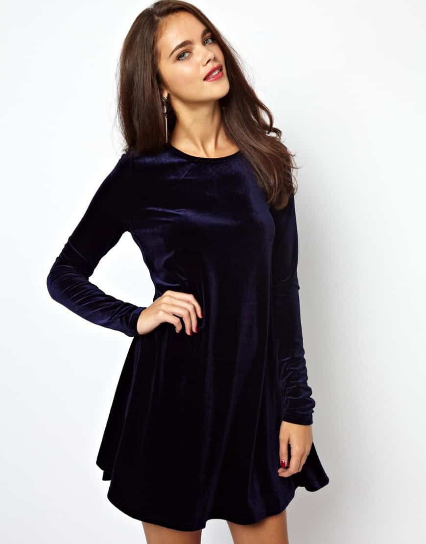 Winter velvet dress