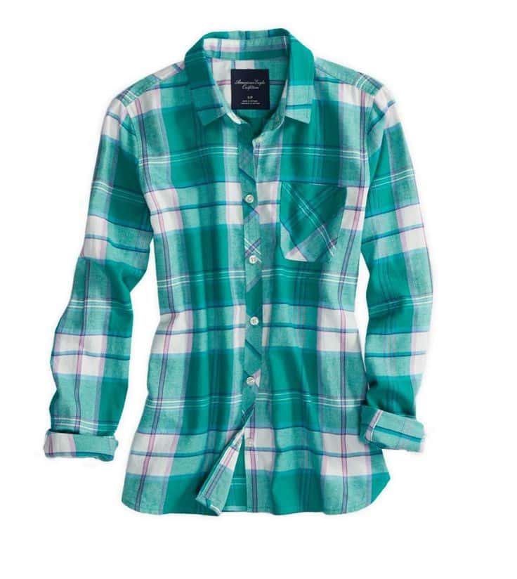 Teal plaid shirt