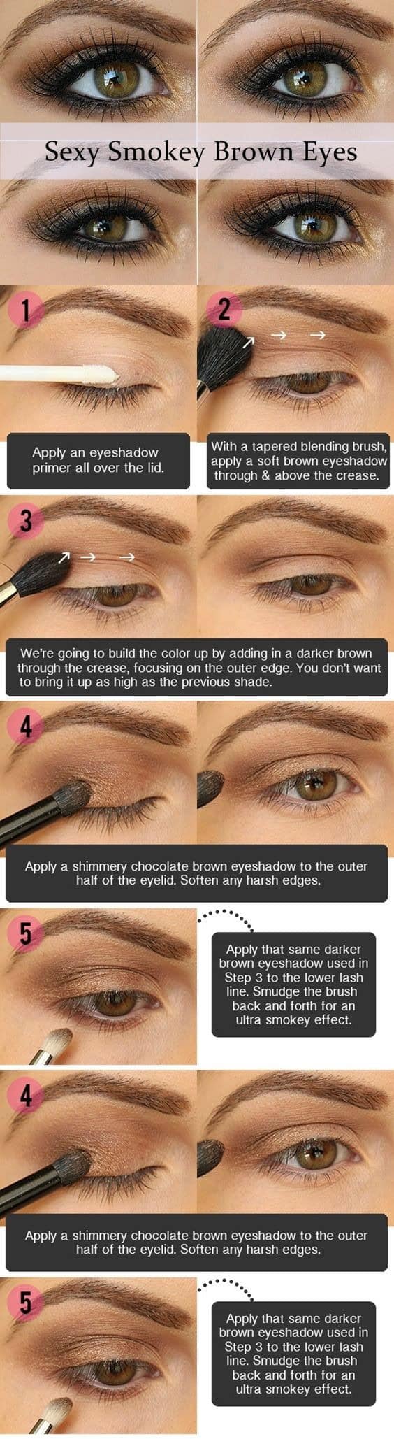 Trendy Brown Smoky Eye Makeup Tutorial